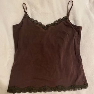 brown lace tank